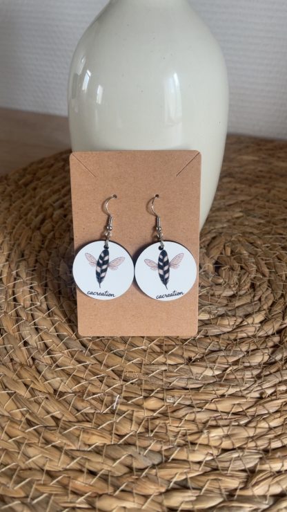 🌿 Boucles d’oreilles en bois